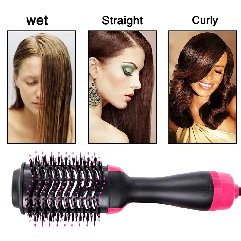 Hair straightener hair straightener brush hair styler Multi Functional Straightener Electric Hot Comb Fluffy Comb Without Damaging Hair Dry Wet Roll Straight Dual Use