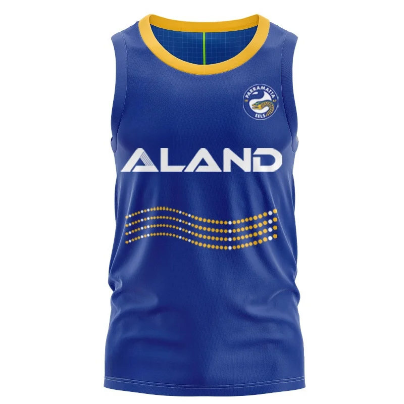 thumbnail image 1 of Réplica tradicional retro del equipo NRL Parramatta EELS 1986 para hombre (nombre y número personalizados), 1 of 5