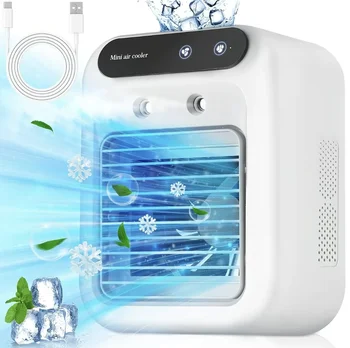 Raffrescatore Portatile per Dormitorio con Umidificazione, Ventilatore Elettrico, Raffrescatore d'Aria Mobile da Tavolo per Piccoli Condizionatori Domestici