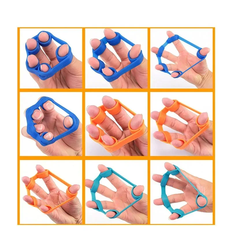 Silicone Finger Gripper Gym Hand Grip Resistance Band Wrist Stretcher Elastic Five Finger Expander Strength Trainer Exercise