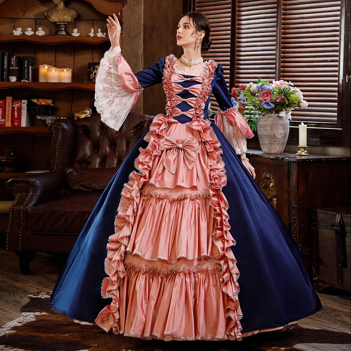 Nuovo abito da ballo in maschera vittoriana per donna, XVIII