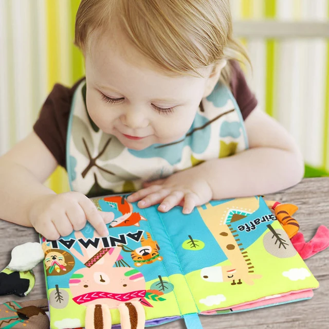 Baby Animal 3D Tails Cloth Book With Crinkle Paper BB Device Kids Early Development Interactive Car Stroller Toy For 0-36 Months 6