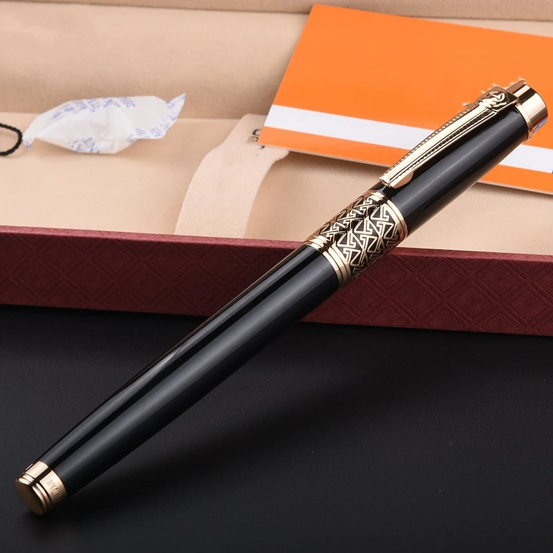 

HERO 1311 black Fountain Pen Gold Clip Retro Ink Pen Finance Nib Fine 0.5mm Business Office School Supplies Stationery