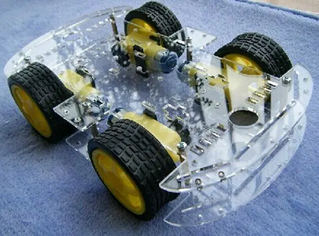 

Бесплатная доставка, комплекты шасси для умных роботов 4WD с датчиком скорости, новинка