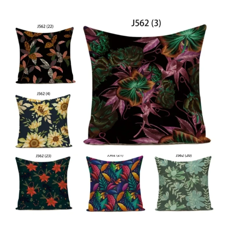 

Tropical Plant Cushion Cover Flowers Velvet Sofa Bed Chair Throw Pillowcase Printing Bed Sofa Home Decors 2024 Hot Sale DF93
