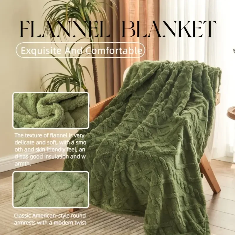 Ultra-Soft 3D Plush Fleece Blanket - Cozy Warmth Flannel Throw
