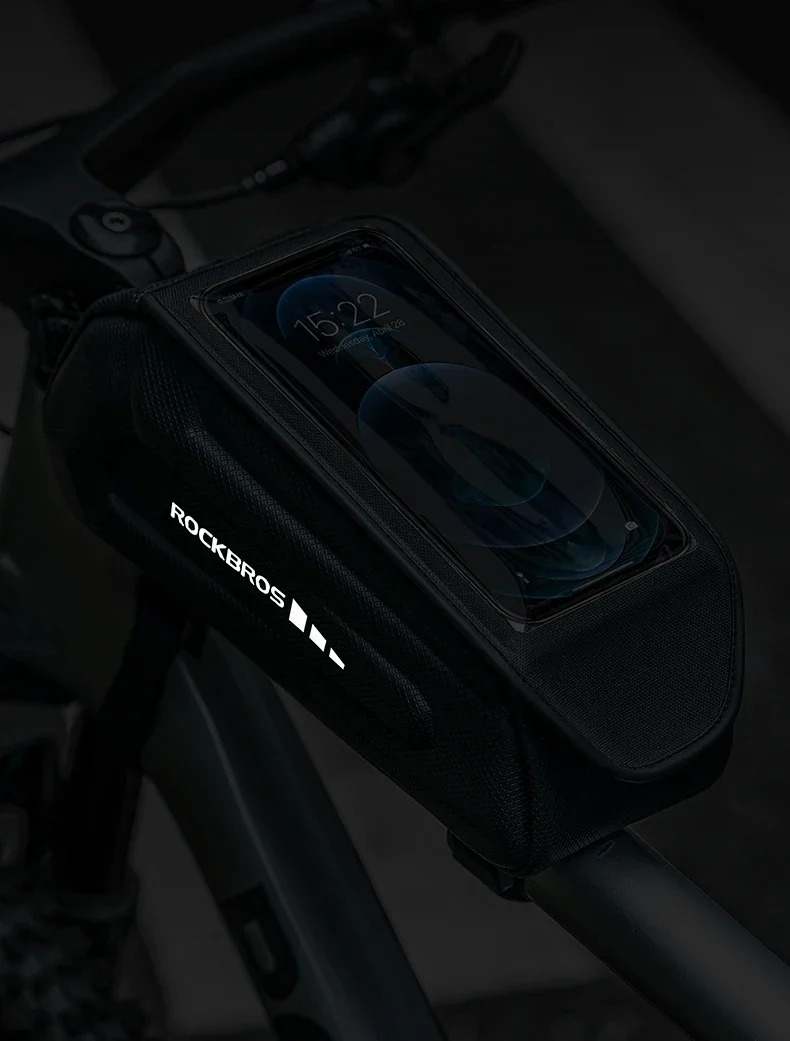 Bike Bag 1.7L Phone Bag Waterproof Front Frame Tube Bag Touch Screen Phone Holde