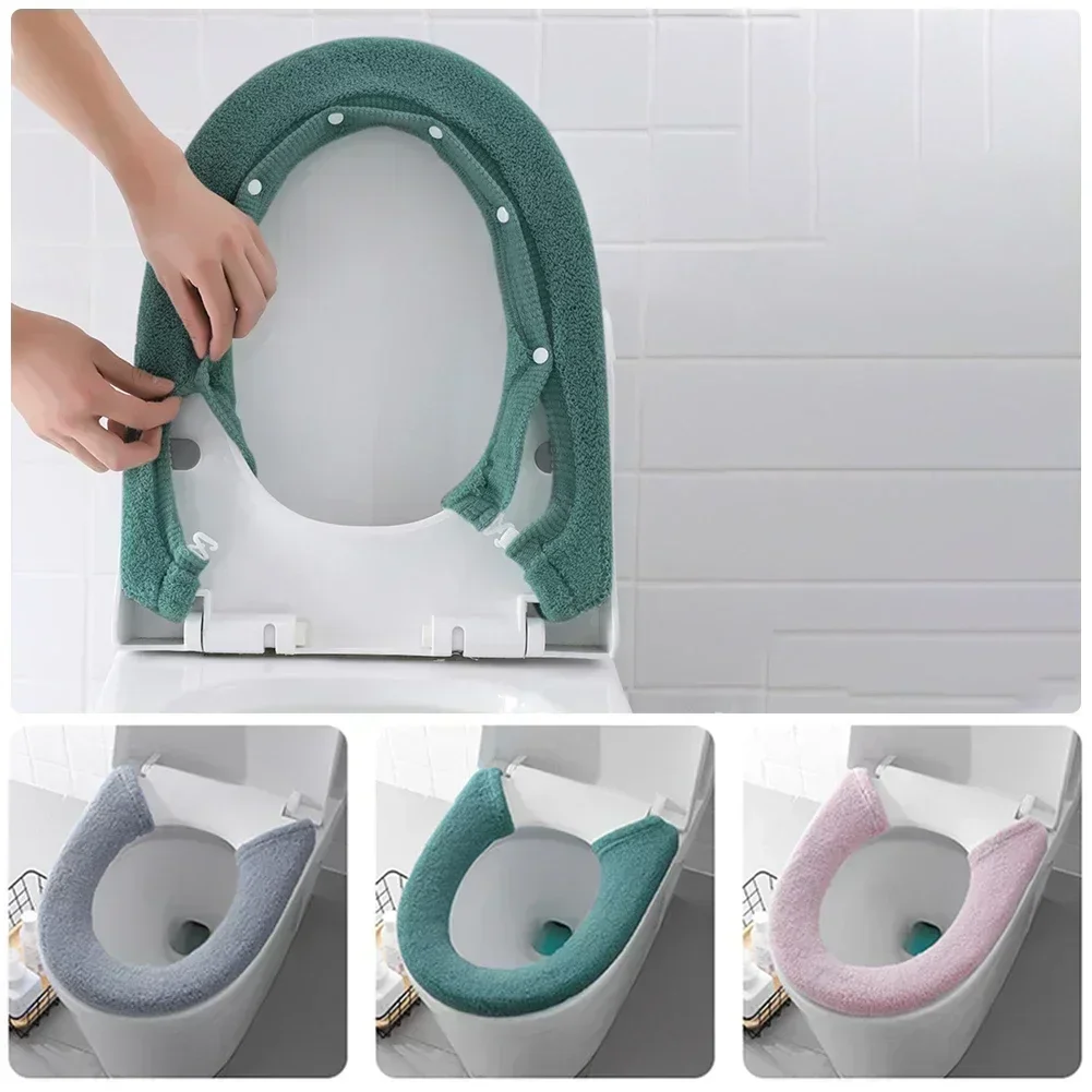 Bathroom Toilet Seat Thickened Toilet Washable Soft Warmer Mat Cover Pad Closestool Mat Seat Case Lid Accessories toilet seat cover toilet seat accessories
