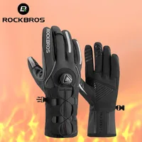 ROCKBROS Winter Gloves Adjustable Touch Screen Gloves Warm Fleece Scooter Motorcycle Gloves Cycling Windproof Ski Gloves 1