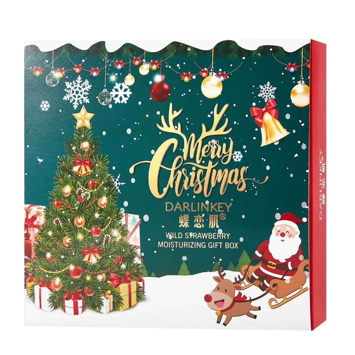 Wild Strawberry Moisturizing Christmas Gift Box Hand Cream Body Lotion Facial Cleanser Combination Korean Skincare Sets Products 5