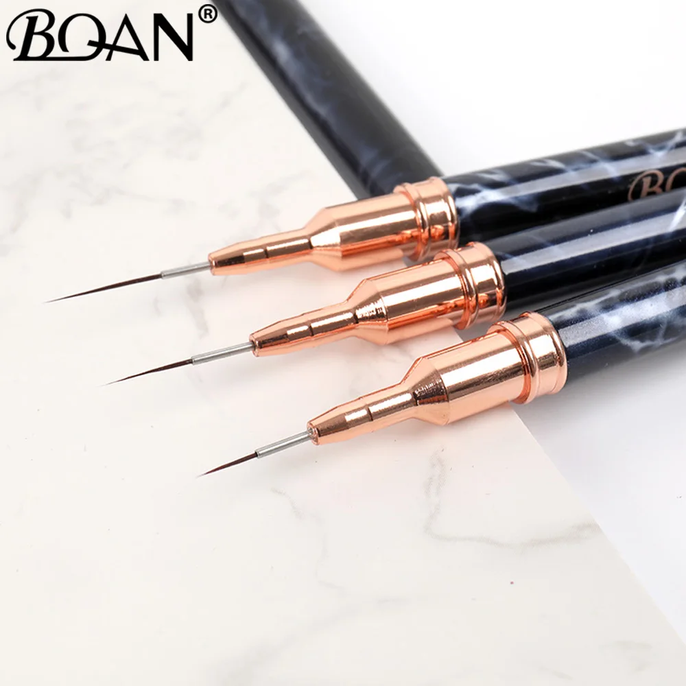 Description Picture 4 of itemBQAN Professional Nail Art Liners Striping Brushes Tool Marble Metal Handle Drawing Detail Painting Blending Liner Nail Brush