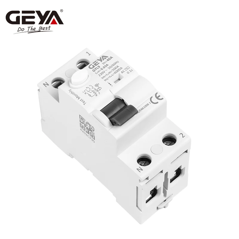 Interruttore Magnetotermico GEYA Tipo A - ELCB RCCB DC 2/4 Poli 40/63A 100/300mA 10kA