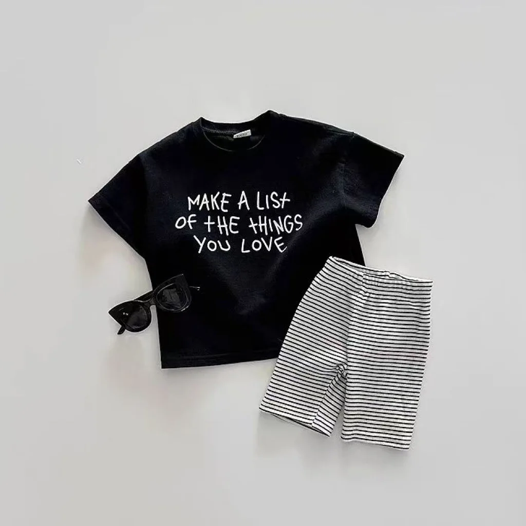 Description Picture 6 of item2025 New Baby Summer Short Sleeve T Shirts Fashion Letter Print Infant Boy Girl Versatile Casual Tee Toddler Simple Cotton Tops