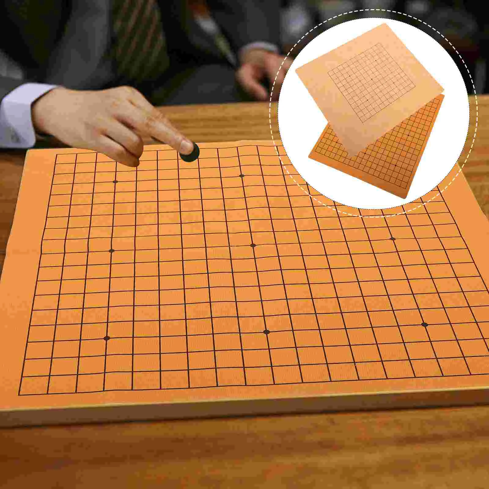 Checkerboard Simple Chessboard Portable Gobang Creative Dual-sided Game Double Folding Play Mat 2 pcs checkerboard play mat folding gobang chess creative simple chessboard pu convenient travel foldable