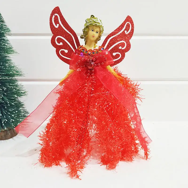 Christmas Angel Tree Topper Pendant Delicate Angel Figurine Ornaments Christmas Tree Decor Festive New Year Party Decoration christmas tree decoration