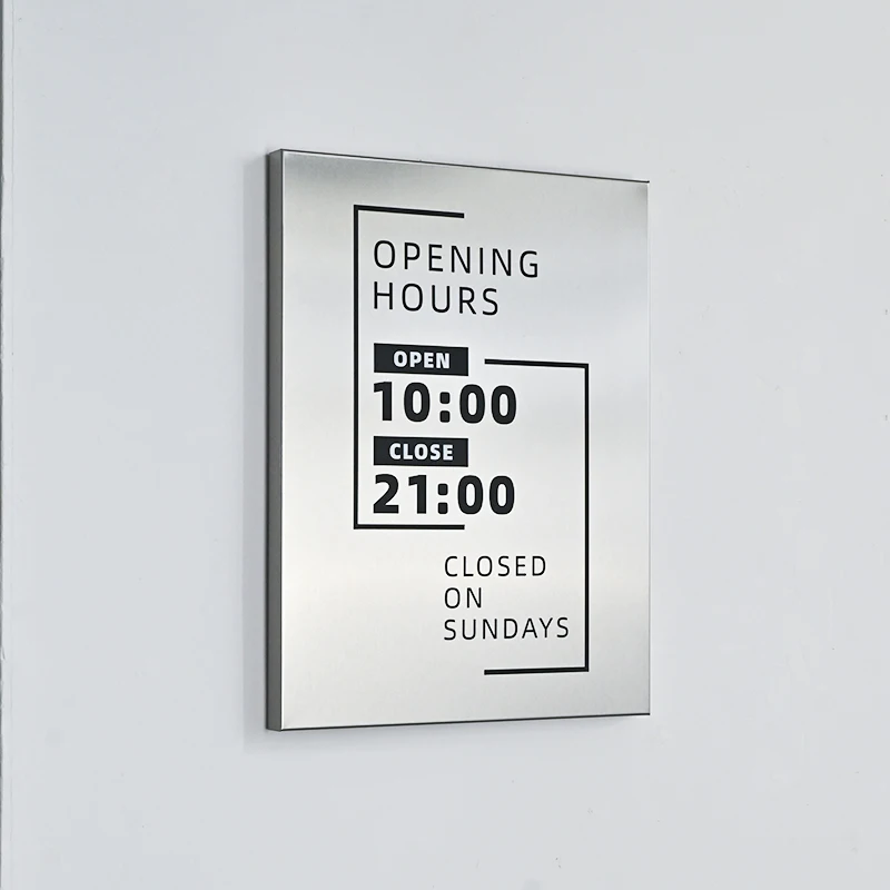 לוחות עסקיים מותאמים אישית לוחות מתכת לחנות לוחות עסקיים לוחות שעות עסקייםלוחות