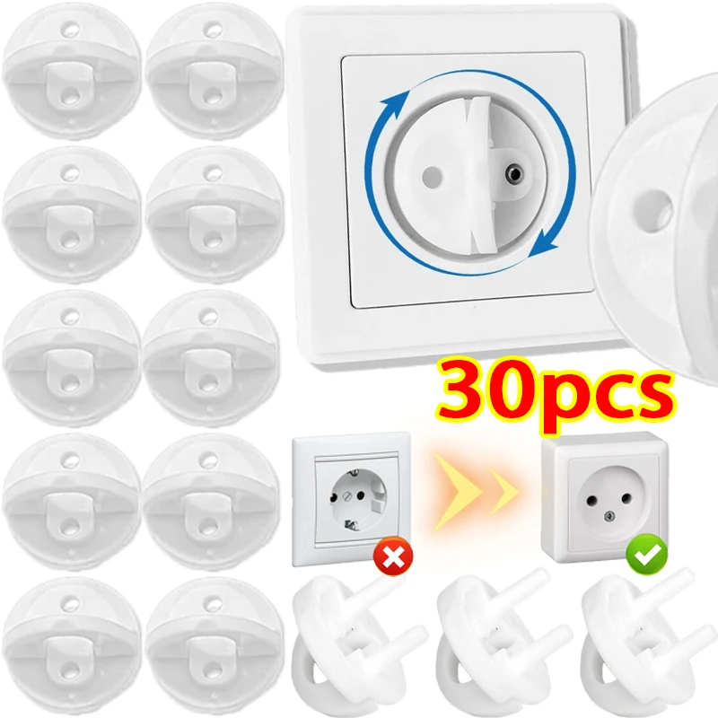 1-30pcs Electrical Supply Protection Power Safety Socket Protective Cover Baby Care Safety Guard Protection Anti Electric Shock