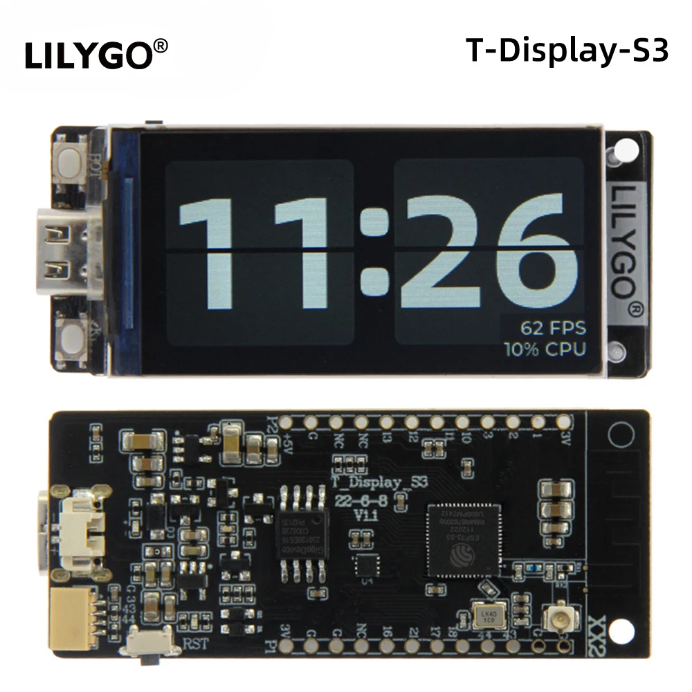 Lílio®placa de Desenvolvimento Display Lcd Wi-fi Bluetooth 5.0 Módulo sem Fio Resolução 170×320 T-display-s3 1.9 St7789