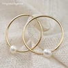 14K Gold Filled Hoop Earrings Natural Pearl Jewelry Gold Hoop Earrings Brincos Pendientes Oorbellen Boho Earrings Gold Jewelry 1
