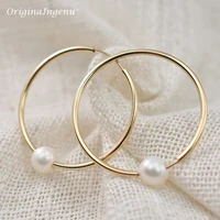 14K Gold Filled Hoop Earrings Natural Pearl Jewelry Gold Hoop Earrings Brincos Pendientes Oorbellen Boho Earrings Gold Jewelry 1