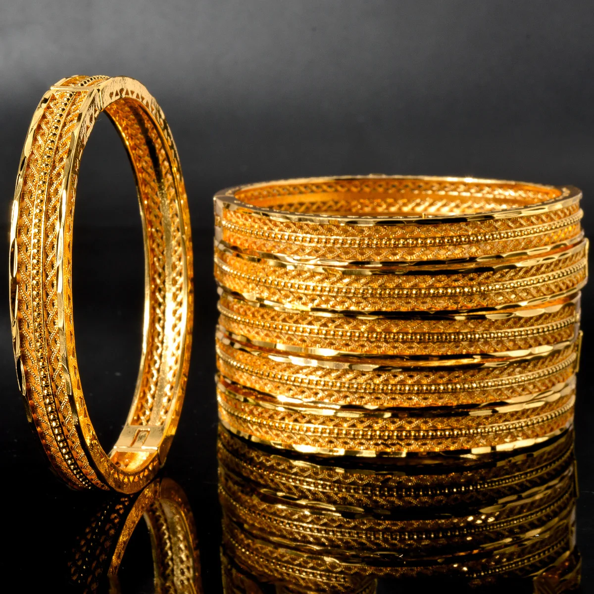 Diana Gold Plated bracelet Ethiopia African Fashion Gold bracelet Lady African Bride Wedding bracelet Jewelry gift