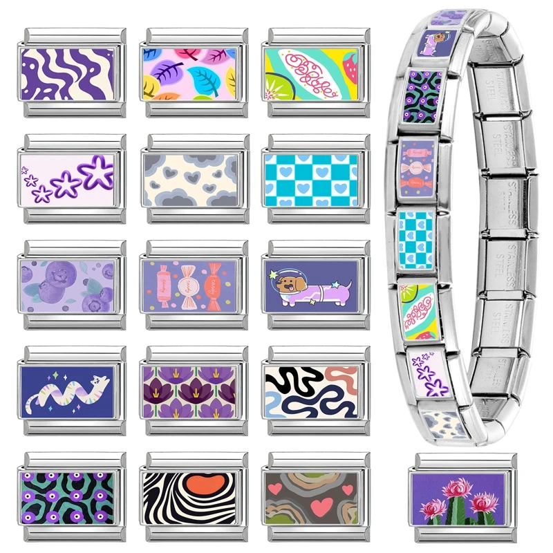 DIY Italian Purple Y2K Charm Bracelet