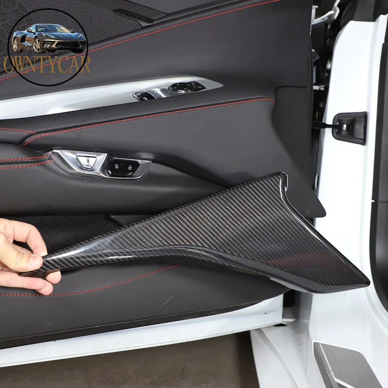 

Real Carbon Fiber For Chevrolet Corvette C8 Stingray Z51 Z06 2020-2023 Car Interior Door Handle Panel Armrest Cover Trim Sticker