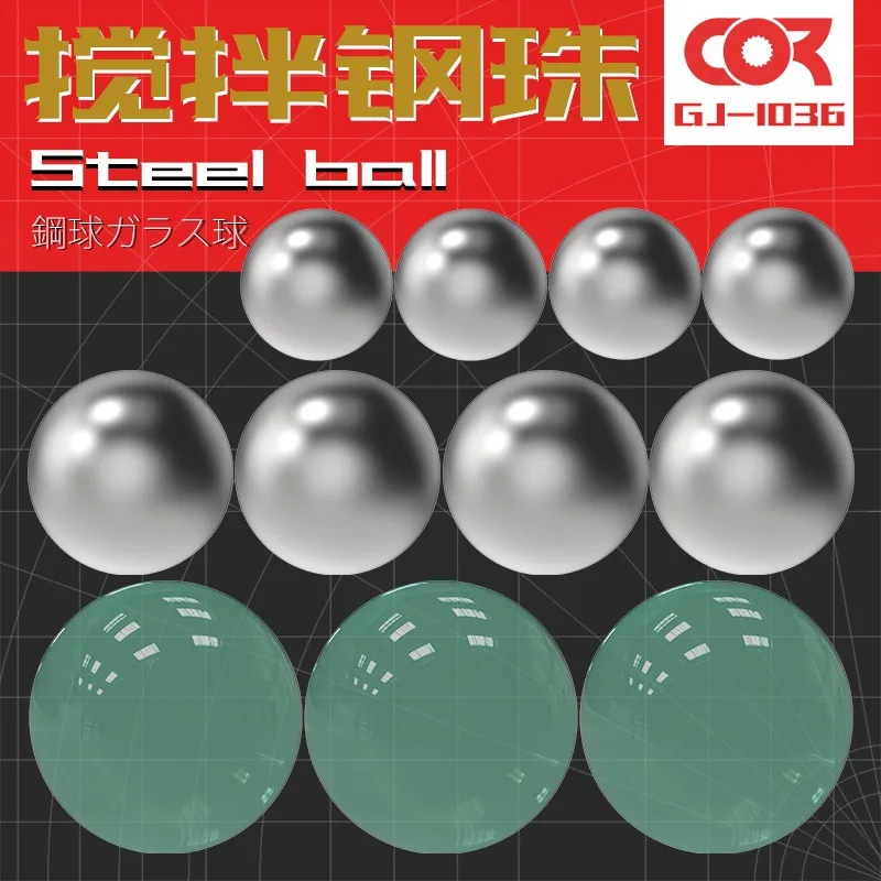 Cormake GJ1036 50/100pcs Paint Mixing Steel Ball Glass Bead for