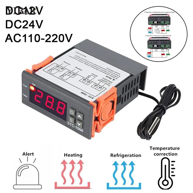 DC12V 24V AC110-220V STC-1000 LED Digital Thermostat for Incubator Temperature Controller Thermoregulator Relay Heating Cooling