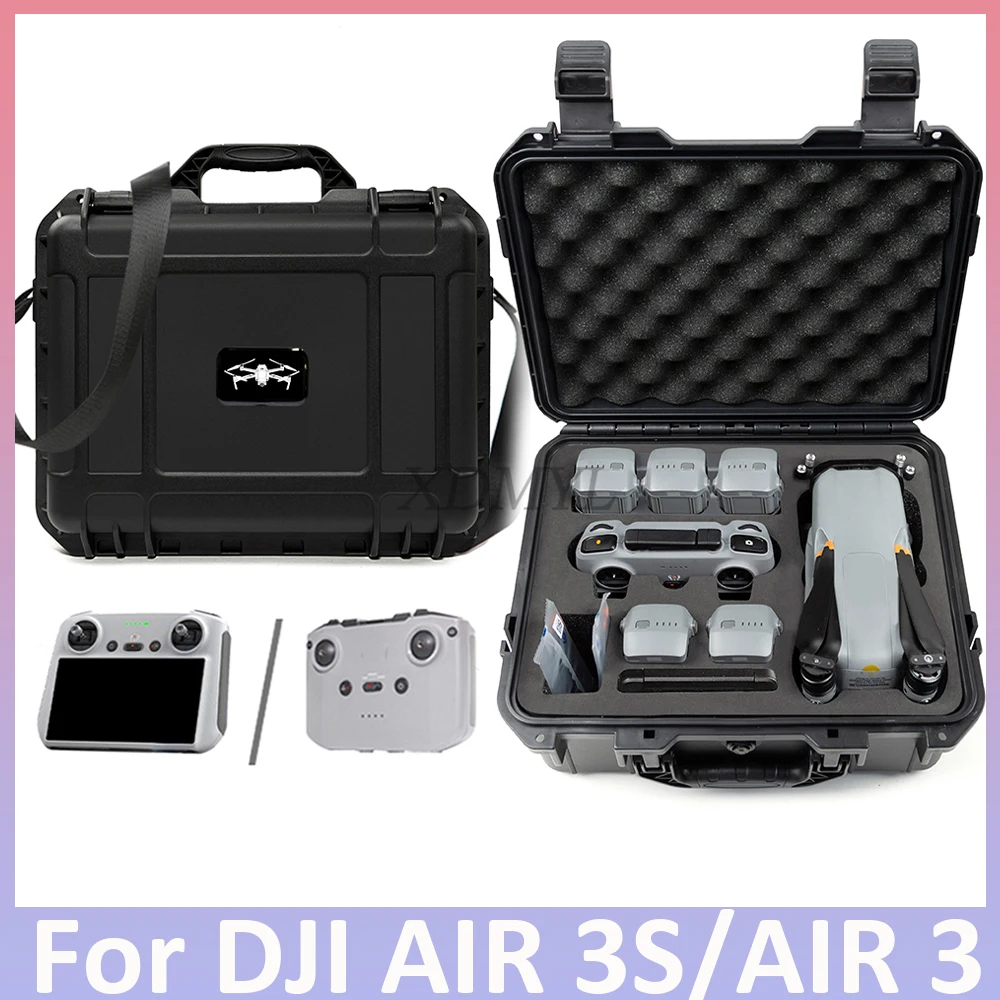 For DJI Air 3/AIR 3 S Portable Suitcase Hard Case Explosion-proof Carrying Box for DJI RC 2/RC N2/RC N3 Controller Accessories