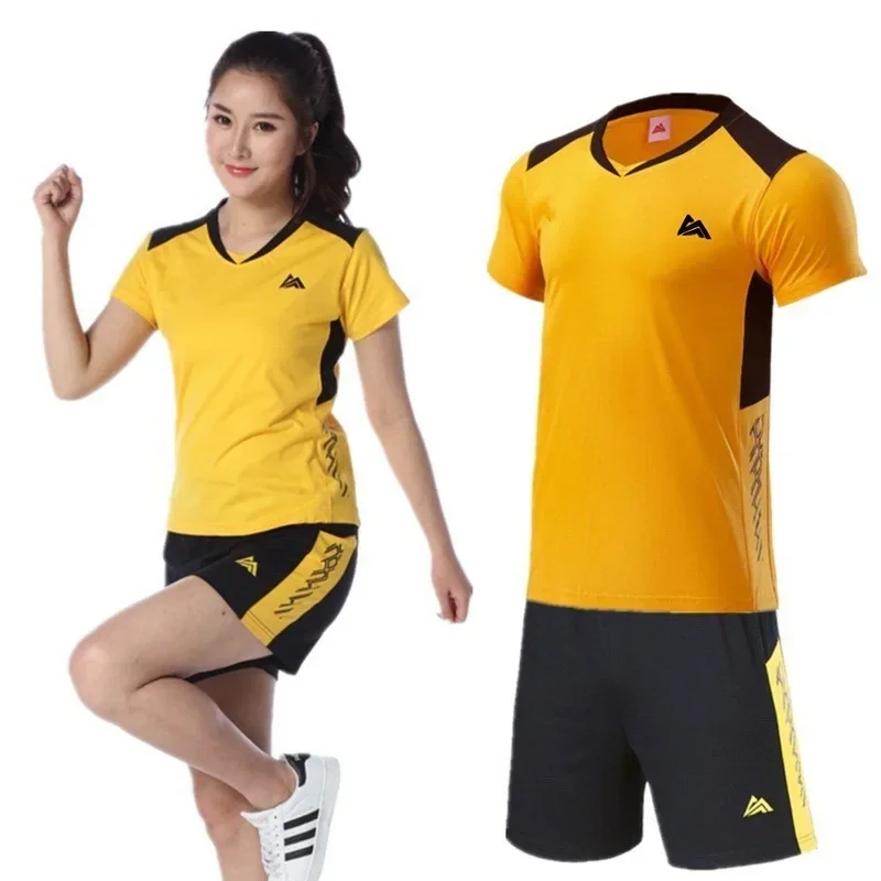Couple's Summer Short Sleeve Short Pants Badminton Uniform Quick Dry Breathable Volleyball Sportswear Casual Style