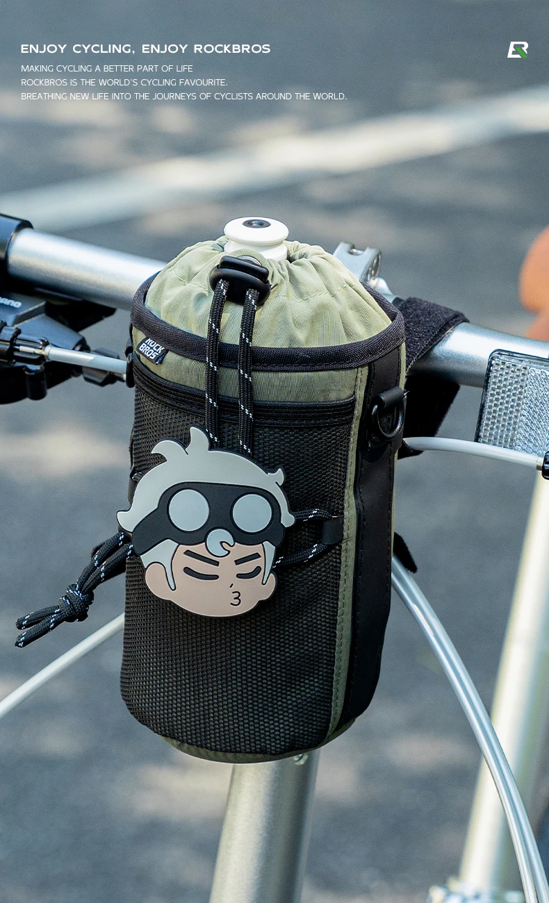 handlebar bag mounted on bike