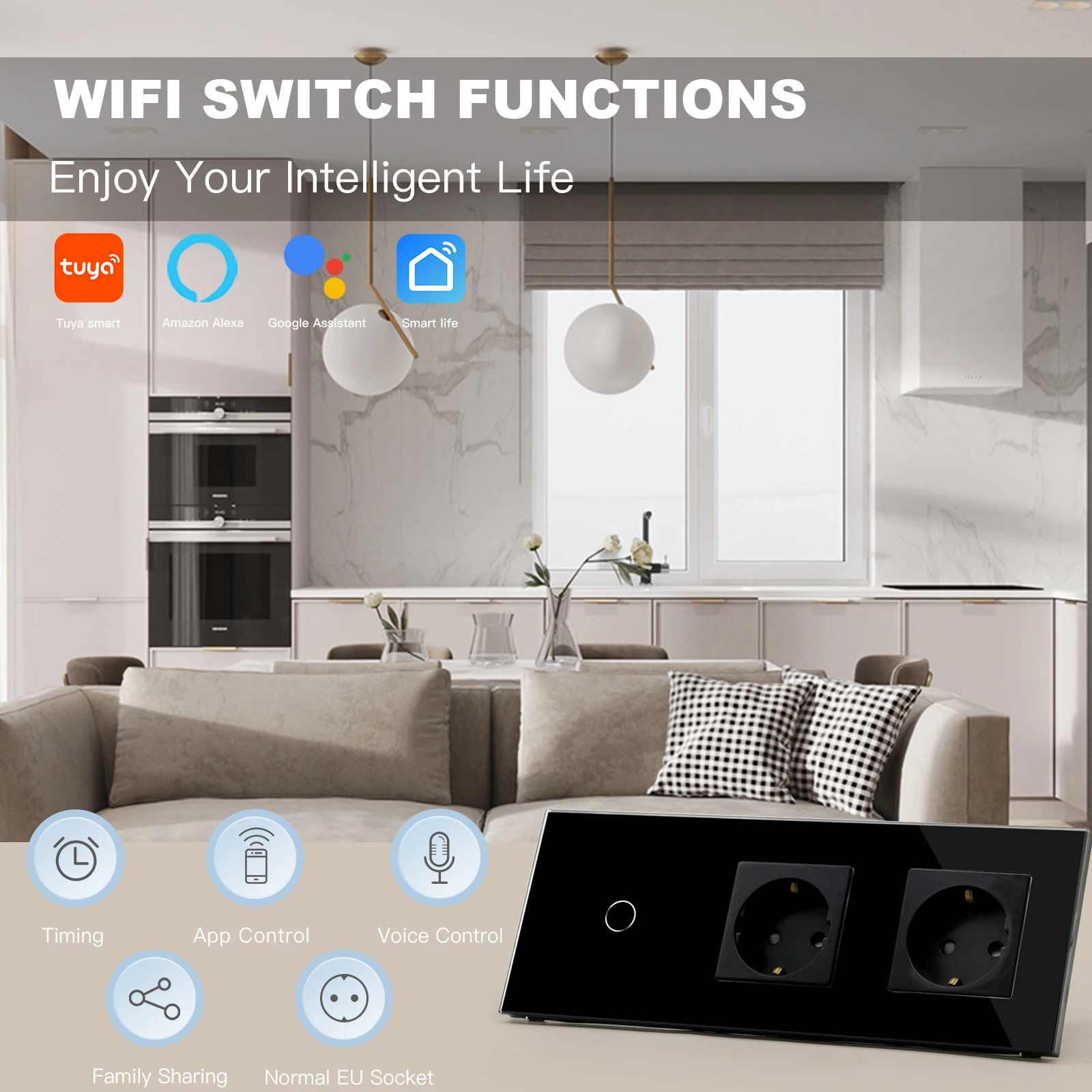 Interruptor conmutador + Enchufe Wi-Fi BSEED - DomoChollos
