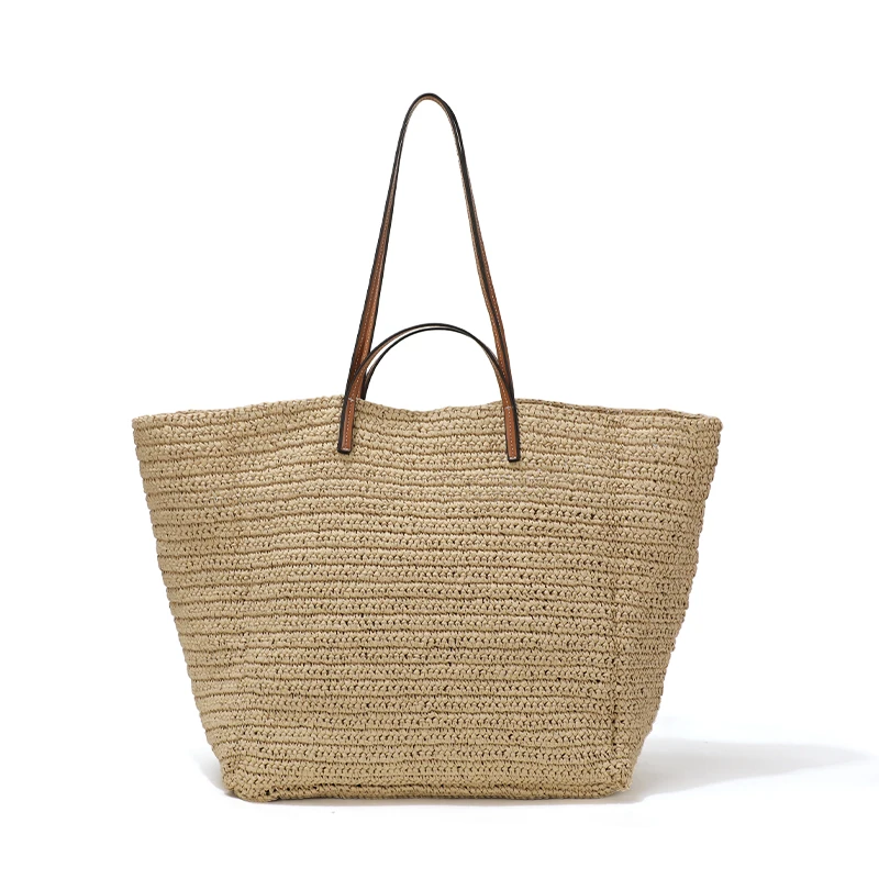 Women's Large Capacity Shoulder Bag Summer Straw Woven Basket Handbag Fashion Female Luxury Designer Beach Bag Bali Shopper Tote