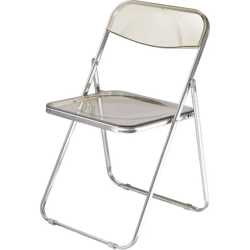 Modern Transparent Acrylic Folding Chair with A Chrome-plated Frame - Heavy-duty Design, Lightweight and Sturdy,modern Style