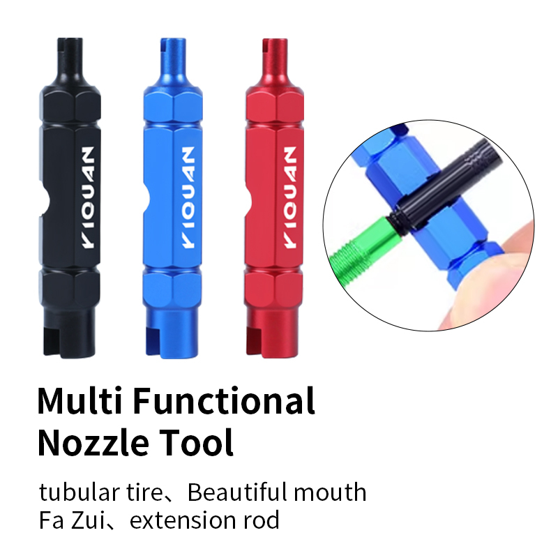 YIQUAN Road Bike Valve Core Remover Tool - Multi-Function Schrader & Presta Valve Extension Rod Removal Wrench for Tubeless Tire