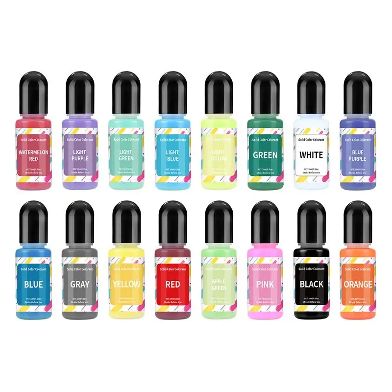10ML Macaron Solid Color Epoxy Resin Pigments 16 Colors Liquid Colorant Dye DIY Making Crafts Jewelry Making Accessories epoxy resin pigment