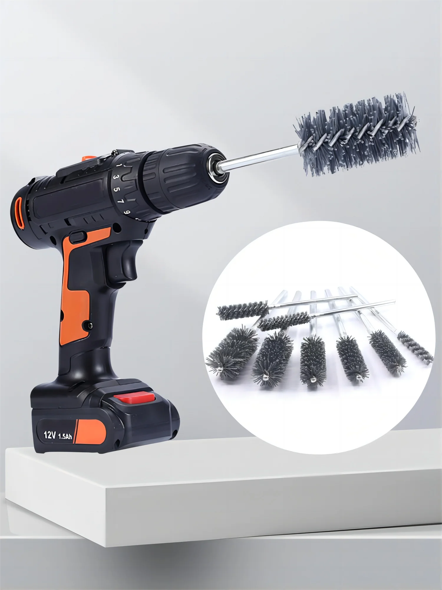 240-Körnung, abrasive Nylonrohrbürsten, Siliziumkarbid-Bohrung, Polieren, Entgraten, Oberflächenveredelung, Rostentfernung, Reinigung, Bohrmaschine – Detail 12