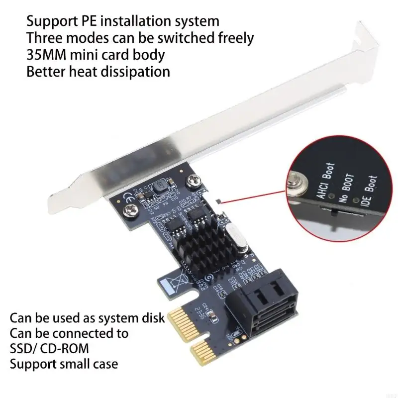B0KF Desktop Pci-e to Sata3.0 Expansion Card 6G Adapter Card Hard Converter