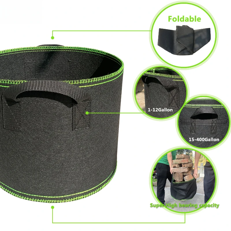 Vegetable/Flower/Plant Grow Bags 2/3/5/7/10 Gallon Thickened Non-Woven Grow Bags Aeration Fabric Pots Handles Flower Pot