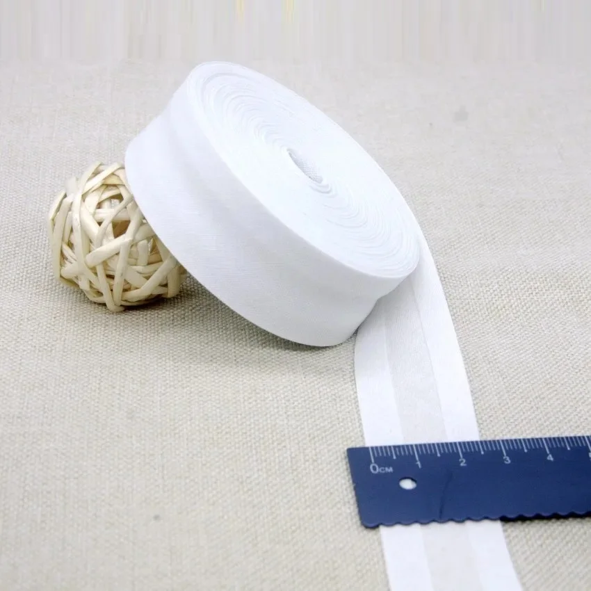 Premium Cotton Folded Bias Tape - 25mm Fabric Binding for Sewing Projects (5 Meters)