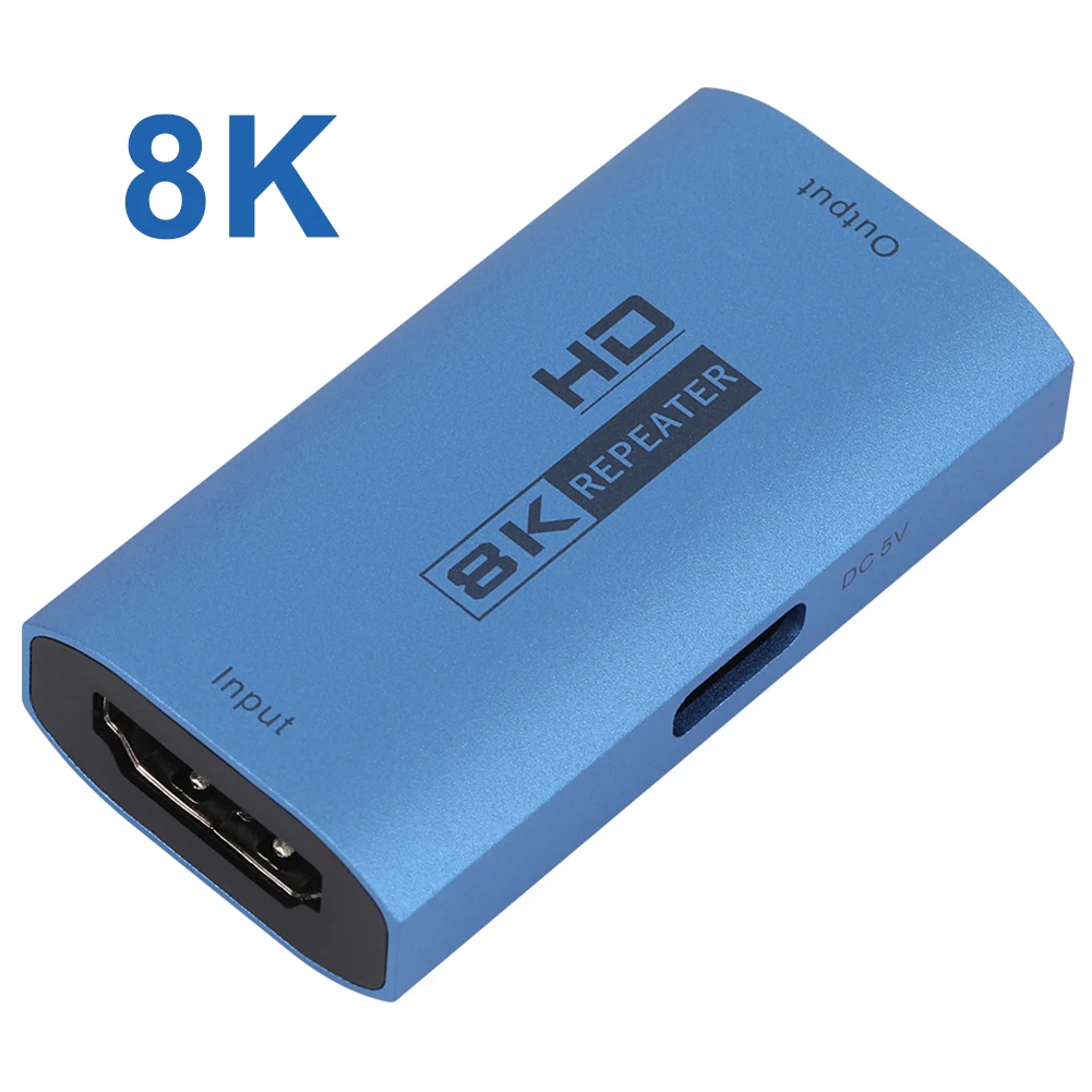 Repetidor extensor de 8K a 60Hz, extensor de Cable HDMI, amplificador de señal, adaptador de refuerzo Hdmi 2,1 HDR, convertidor de vídeo 3D