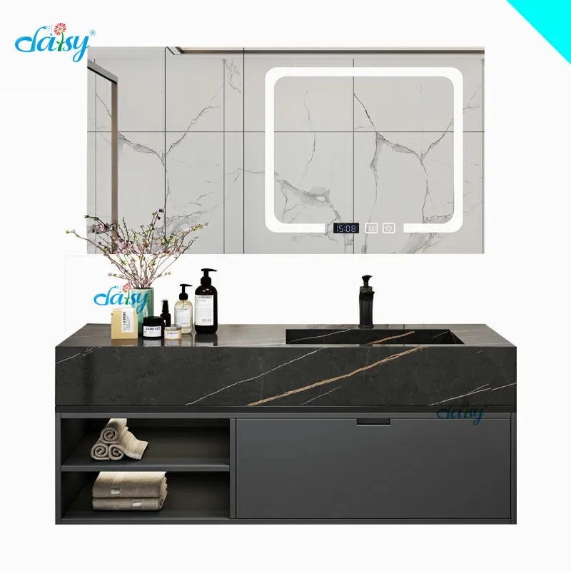 Discount Canton Fair Odm Tall Pine Wc Grey Mirror Curved Floating Bathroom Cabinet With A Bath Mirror