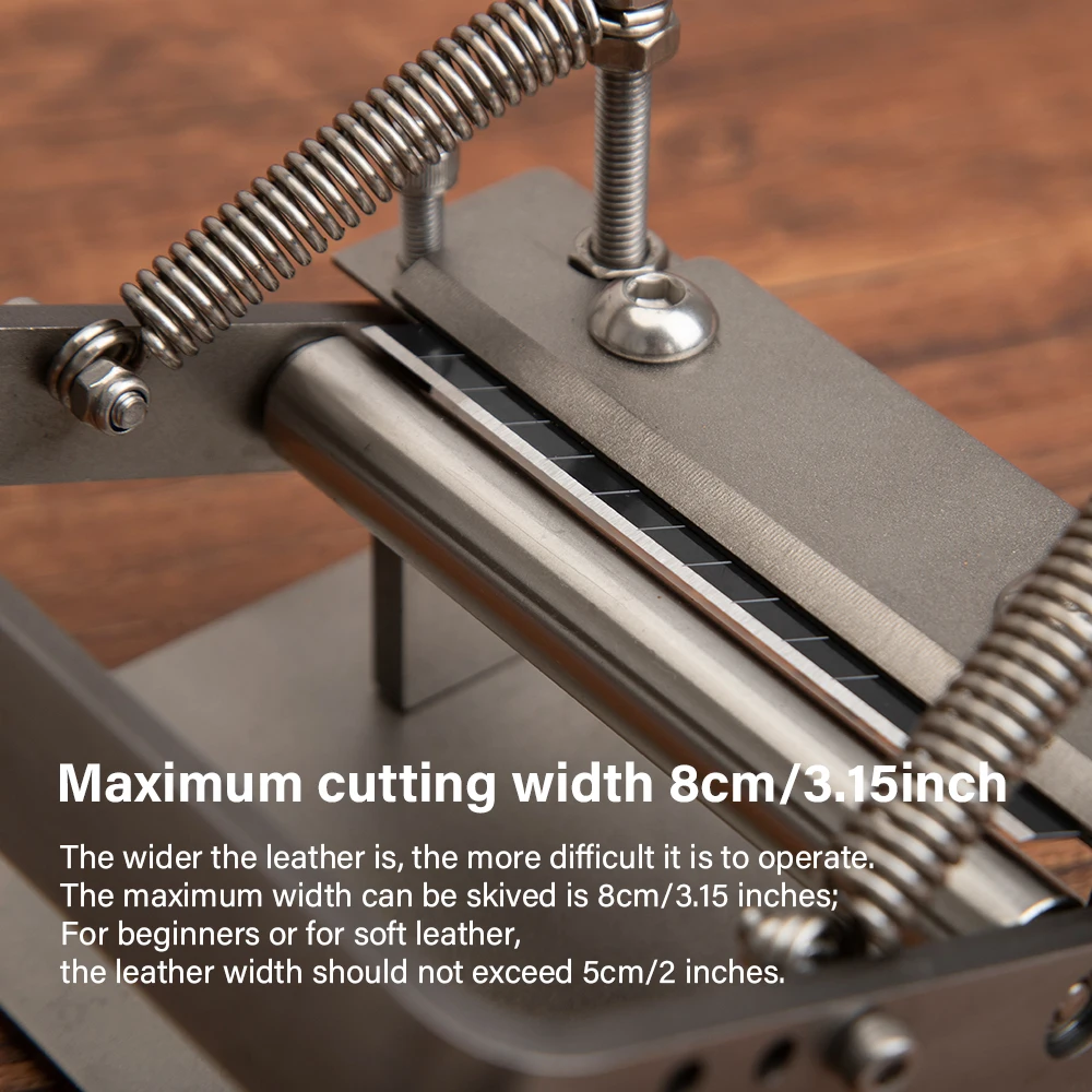 Stainless Steel Leather Splitter Machine DIY Manual Cutting Peeler Strip Belt leather skiving tool 10 Blade 100MM*18MM leather strip cutter tool