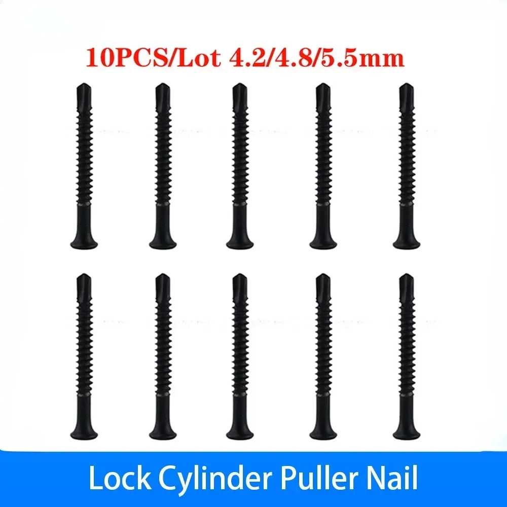 Lock Cylinder Puller Nail Puller 10PCS Professional Locksmith Tool Stainless Steel Nail Screws Cylinder Extractor for locksmith tools,locksmith extractor tools,lock pick tools,lock repair tool