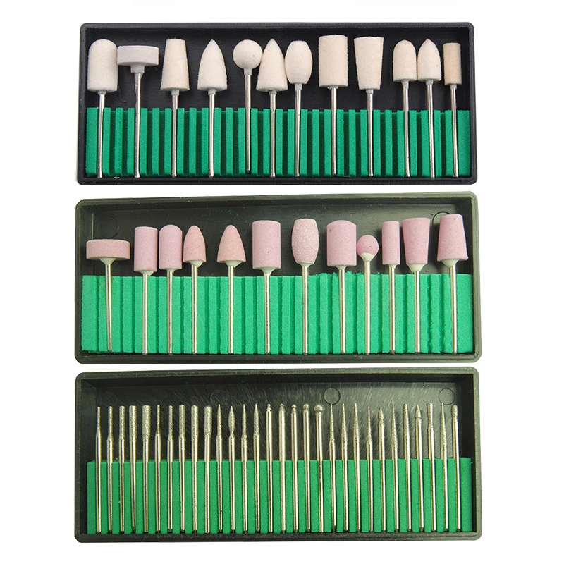 Nail Drill Bits Set Quartz Stone Diamond Wool Milling Cutter For