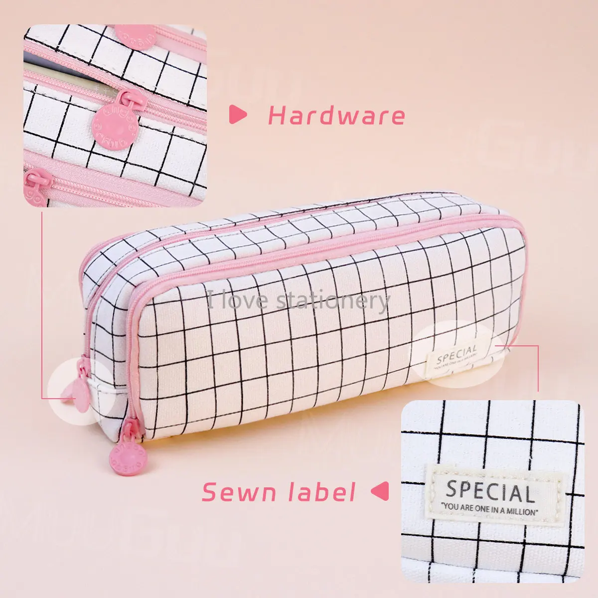 Pencil Case Large Capacity Stationary Box 3 Compartment Pen Pouch Double Side Opened Student Stationery School Supplies