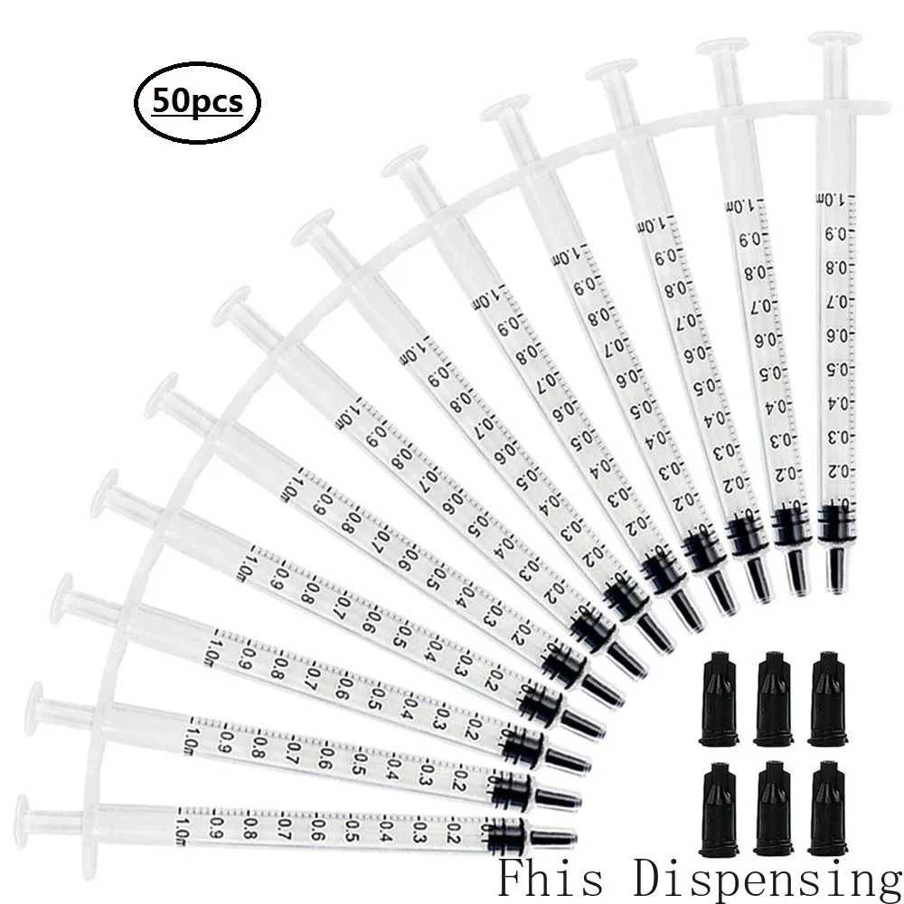

White 1ml/1cc Luer Slip Tip Syringe with Caps, Without Needle, for Pet Feeding and Industrial Use Pack of 50