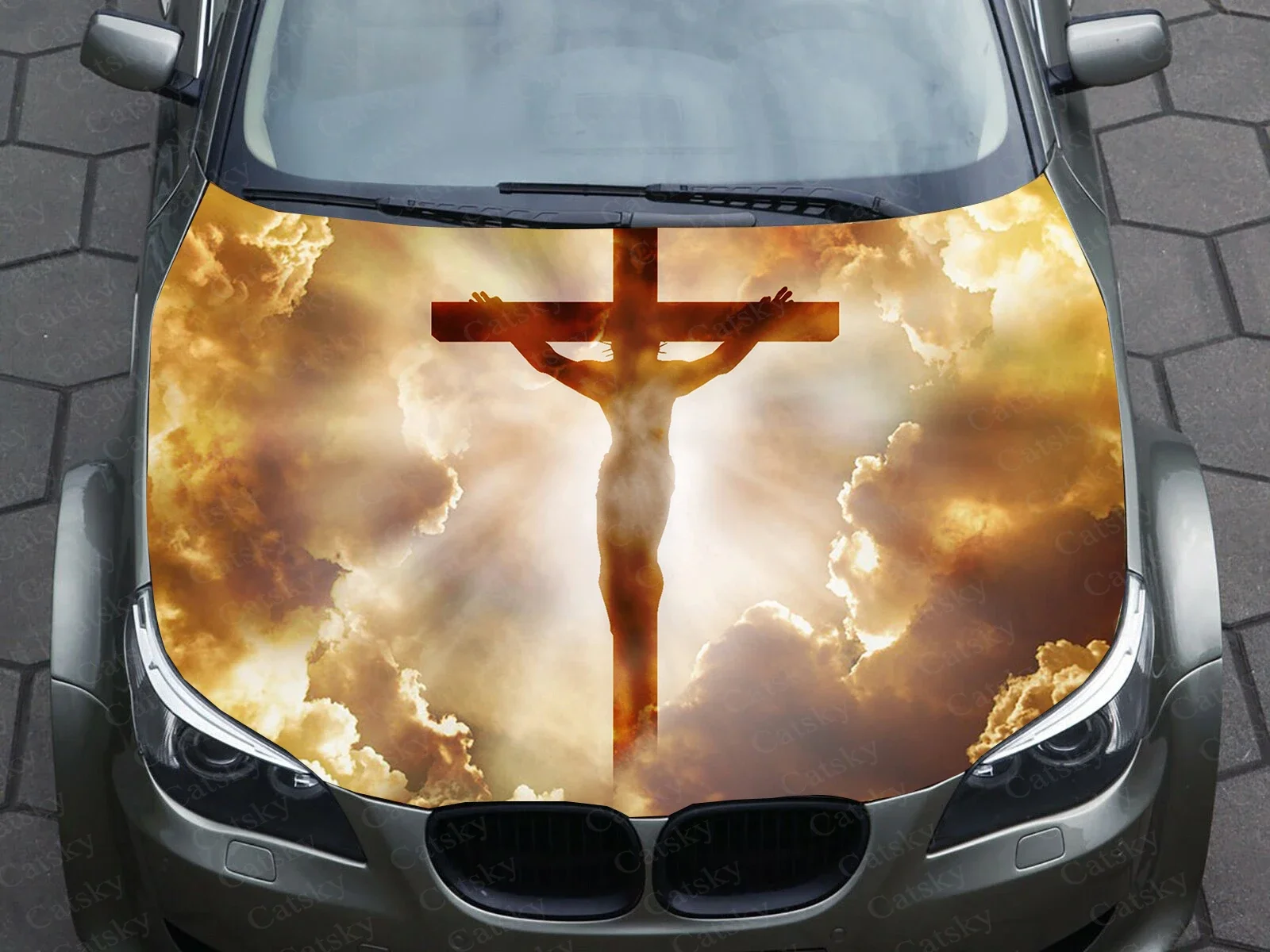 6pcs Car Door Window Side Body Jesus I saw that Sticker Hood Vinyl Emblem  DIY