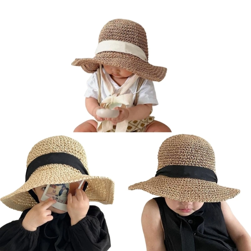 

Wide Brim SunProtection Hat Summer Hat Straw Woven Cap for Little Girl Toddlers